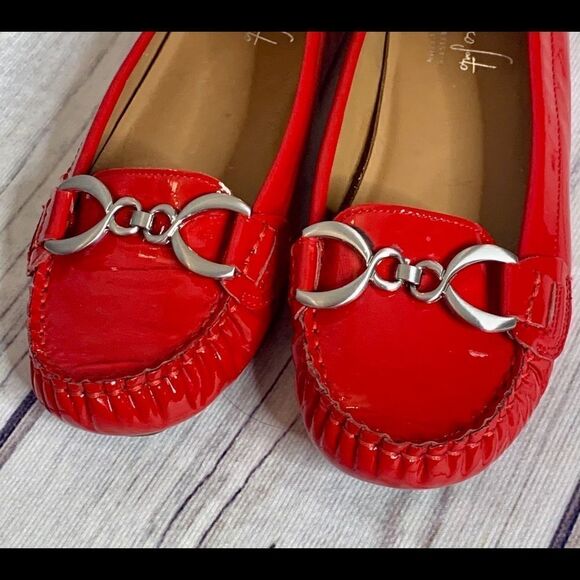 Franco Sarto Red Leather Upper Loafers Size 5 1/2 - Picture 4 of 8